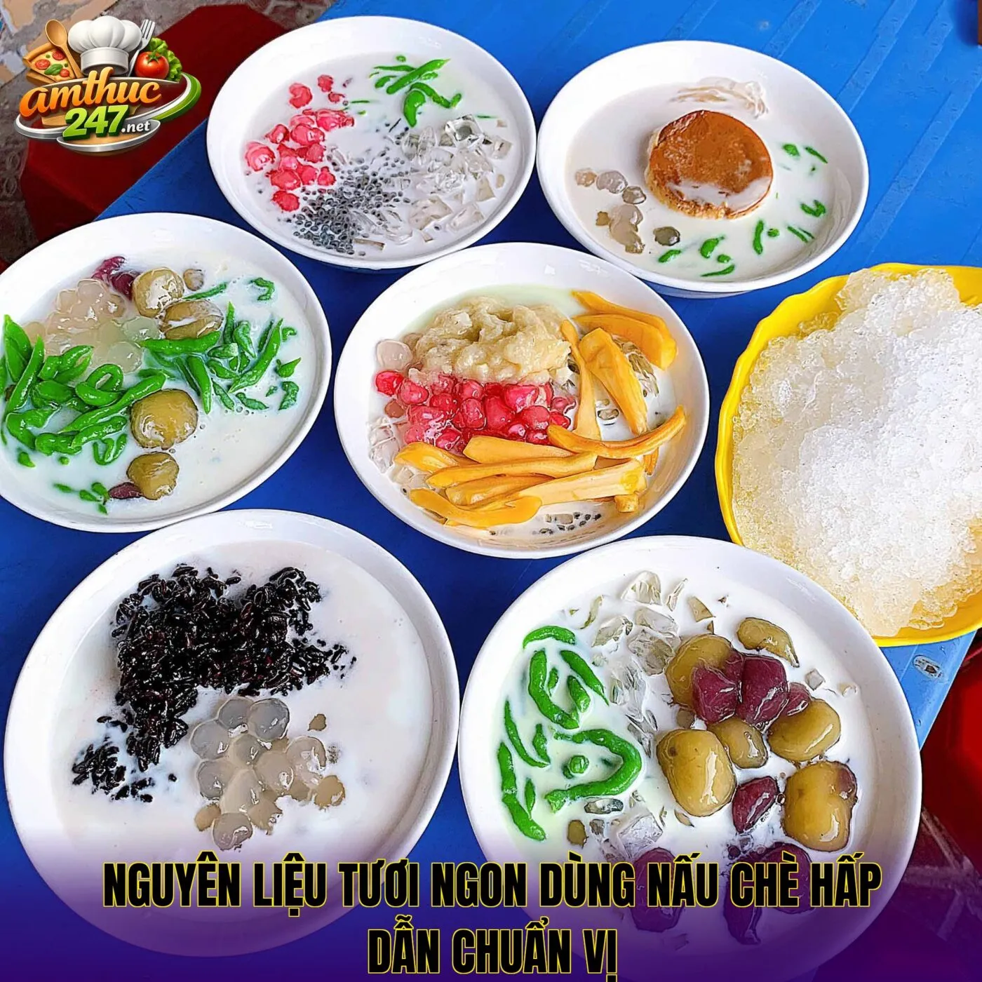 Nguyên liệu tươi ngon dùng nấu chè hấp dẫn chuẩn vị