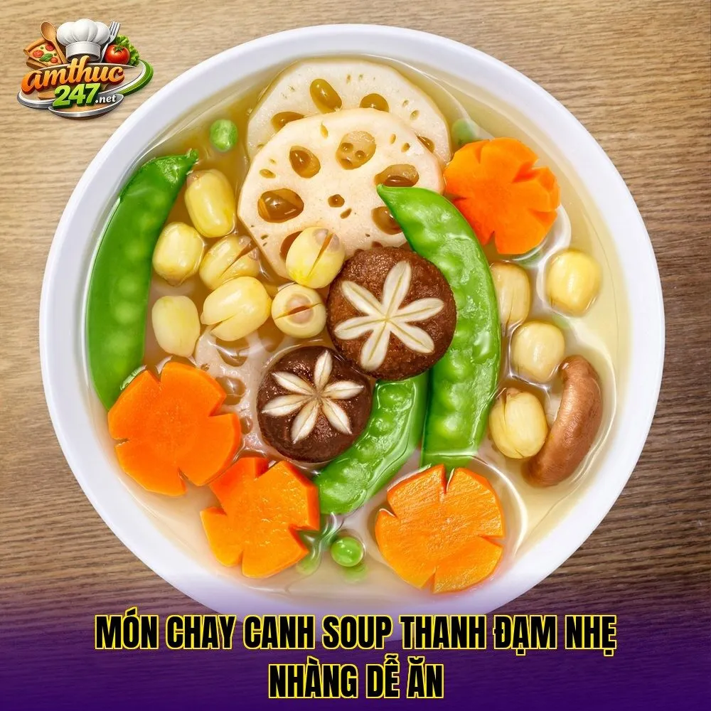 Món chay canh soup thanh đạm nhẹ nhàng dễ ăn